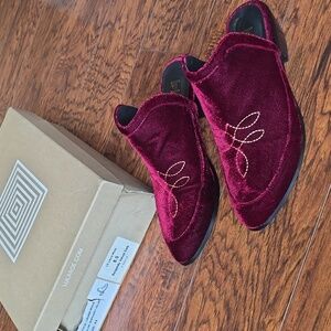 LulaRoe Burgundy Velvet Women's Mules Size 8.5